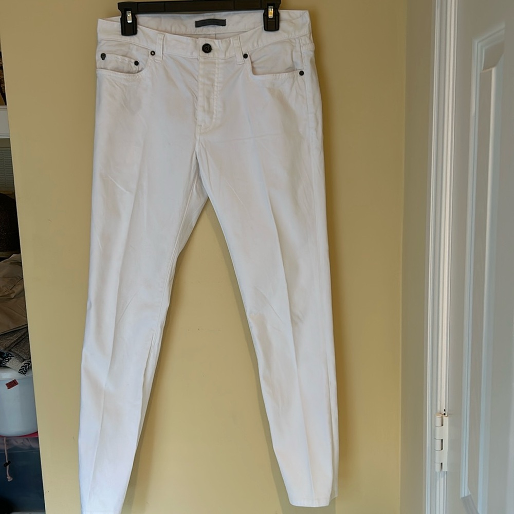 John Varvatos Skull Rivet Woodward White Jeans